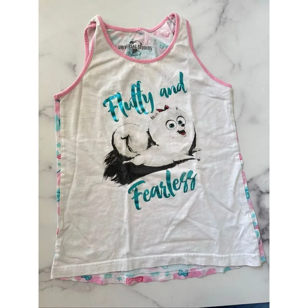 Universal Studios life of Pets Pomeranian puppy dog fluffy tank top girls small